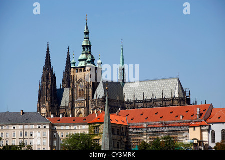 La Cathédrale Saint-Guy et Château de Prague skyline à Prague, République Tchèque Banque D'Images