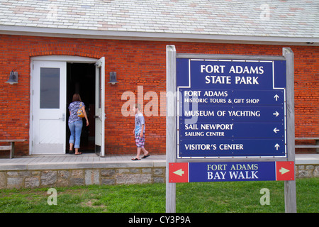 Rhode Island Newport, fort ft.Adams State Park, panneau, Musée de Yachting, Bay Walk, RI120820012 Banque D'Images