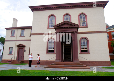 Rhode Island Newport,Patriot's Park,panneau,Touro Synagogue National Historic site,1763,US plus ancien bâtiment synagogue,musée,juif,religion,front,extérieur Banque D'Images