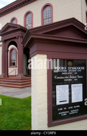 Rhode Island Newport,Patriot's Park,panneau,Touro Synagogue National Historic site,1763,US plus ancien bâtiment synagogue,musée,juif,religion,front,extérieur Banque D'Images