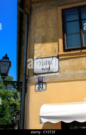 Dans la partie supérieure de la ville de Zagreb Rue Vlaska Banque D'Images