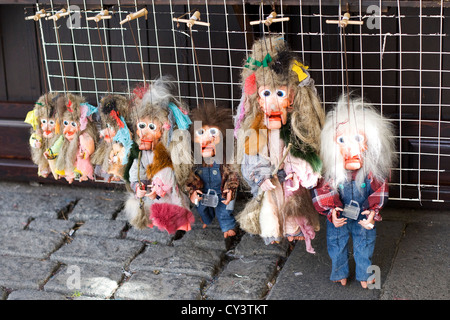 Boutique de Marionnettes traditionnelles en bois à Prague Banque D'Images