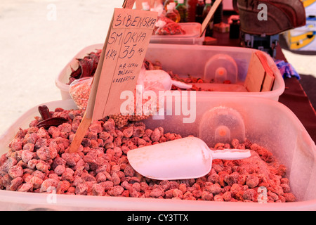 Sibenzka Figs en vente au marché du dimanche de Zagreb Banque D'Images