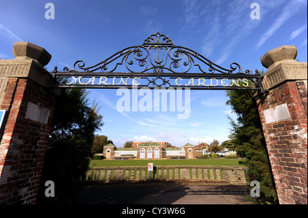 Jardins marins bowls club et porte d'entrée Worthing West Sussex UK Banque D'Images