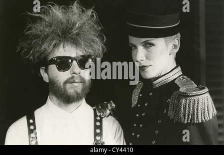 Promotion d'Eurythmics photo duo rock britannique Annie Lennox et Dave Stewart sur 1981 Banque D'Images