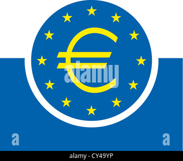 Logo de la Banque centrale européenne BCE avec siège à Frankfurt am Main. Banque D'Images