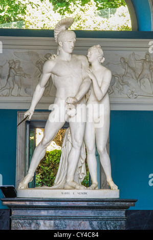 Europe Italie Lombardie Province de Côme Tremezzo Villa Carlotta statues vivantes de Mars et de Vénus Banque D'Images