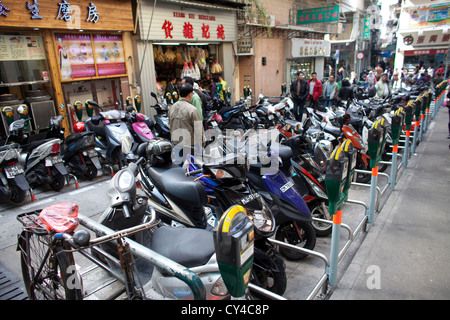 Des scooters à Macao, Chine Banque D'Images