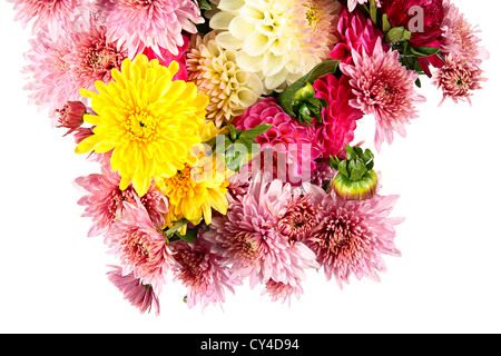 Beau bouquet de fleurs d'automne isolated on white Banque D'Images