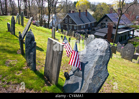 Old Hill Burying Ground à Concord, MA Banque D'Images