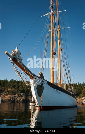 La goélette historique Zodiac ancré à Shaw Island dans les îles San Juan de la région de Puget Sound dans l'État de Washington, USA. Banque D'Images