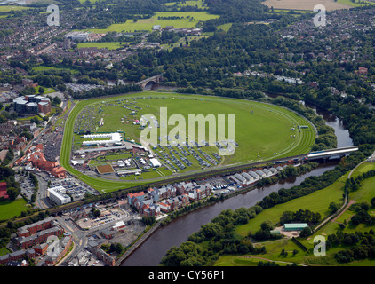 Chester Race Course à partir de l'air, Chester, le nord-ouest de l'Angleterre Banque D'Images