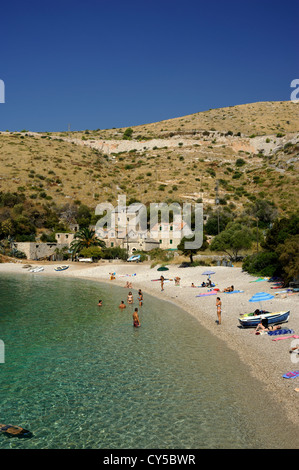 Croatie, Dalmatie, île de Hvar, plage de Dubovica Banque D'Images