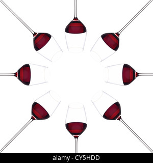 Verres à vin avec du vin rouge avec Design Copier du texte Banque D'Images