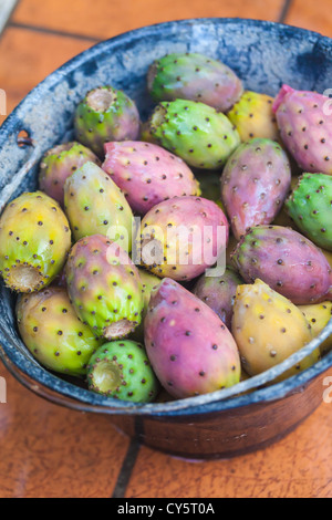 La figue de Barbarie frais et colorés de fruits au sud de l'italie Banque D'Images