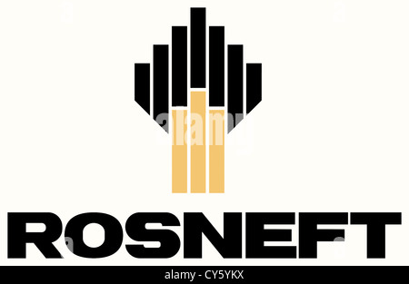 Logo de l'entreprise pétrolière d'Etat russe Rosneft Oil Company OJSC avec siège à Moscou. Banque D'Images
