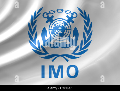 Imo - International Maritime Organisation logo drapeau symbole Banque D'Images