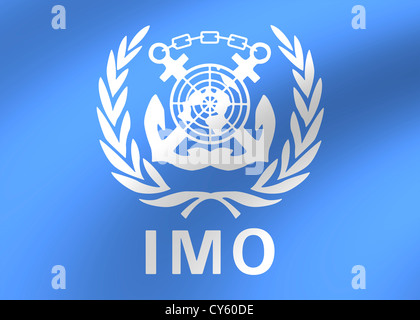 Imo - International Maritime Organisation logo drapeau symbole Banque D'Images