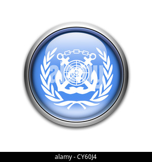 Imo - International Maritime Organisation logo drapeau symbole Banque D'Images