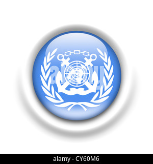 Imo - International Maritime Organisation logo drapeau symbole Banque D'Images