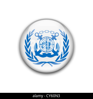 Imo - International Maritime Organisation logo drapeau symbole Banque D'Images