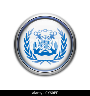 Imo - International Maritime Organisation logo drapeau symbole Banque D'Images