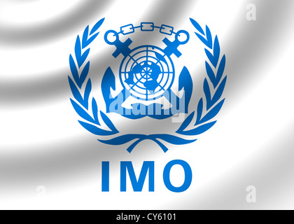 Imo - International Maritime Organisation logo drapeau symbole Banque D'Images