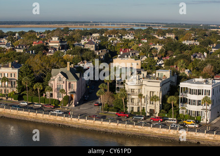 Vue aérienne de la batterie Charleston, Caroline du Sud. Banque D'Images