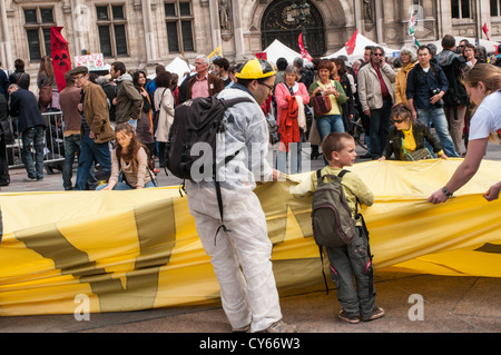 Le Français manifestation contre l'énergie nucléaire. Banque D'Images