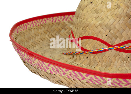 Détail d'un sombrero à larges bords avec une bordure de ruban Banque D'Images