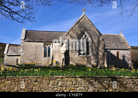 Une vue de l'église au village abandonné de Tyneham Dorset UK Banque D'Images