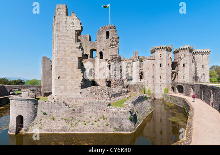 Pays de Galles, Monmouthshire, Château de Raglan, début de la construction 1435 Banque D'Images