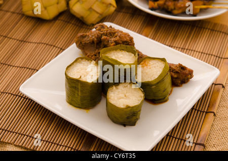 Malay le Hari Raya foods lemang, focus sur lemang Banque D'Images