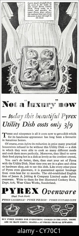 1930 Original vintage publicité imprimée à partir de l'anglais ovenwear Pyrex publicité magazine de consommation Banque D'Images