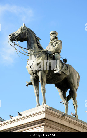 Statue de Giuseppe Garibaldi L'un des "pères de l'Italie de la patrie' en Raffaele de Ferrari - Gênes, Italie Banque D'Images