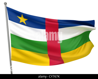 République centrafricaine Drapeau National - Tous les pays - Collection Droit isolé Banque D'Images