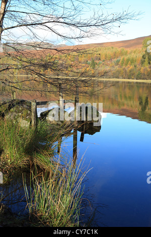 Barrage de l'usine près de Dunkeld dans le Perthshire, Écosse Banque D'Images