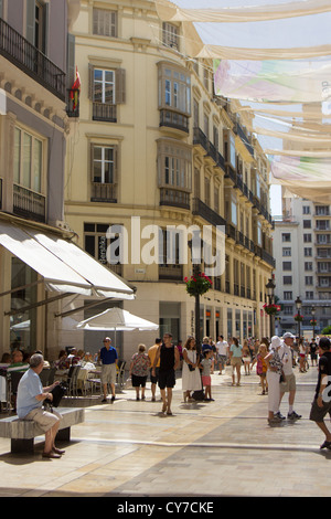 L'un des principaux quartiers commerçants de Malaga. 'Calle Marques de Larios' . Malaga espagne. Banque D'Images