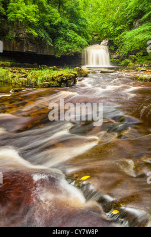 Chaudron tombe sur Walden beck, West Burton, Yorkshire du Nord. Banque D'Images