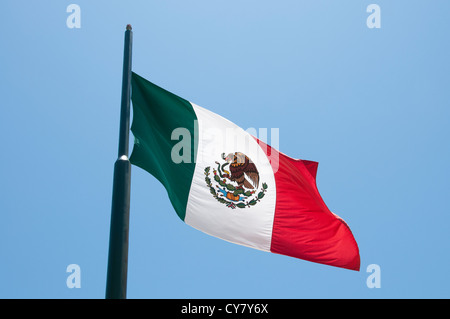 Drapeau officiel du pays du Mexique. Banque D'Images