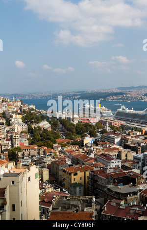 Istanbul vue sur la ville de La Tour de Galata Banque D'Images
