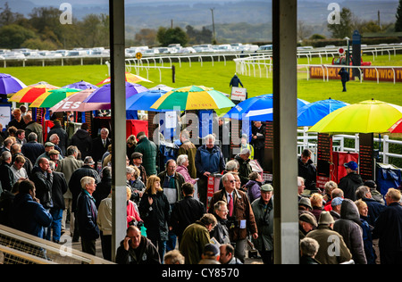 Les gens à Paris l'Hippodrome de Wincanton en Somerset Banque D'Images