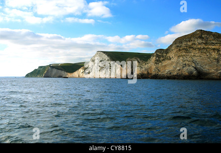 Côte Jurassique de Durdle door de Nothe blanc à partir d'un bateau Banque D'Images