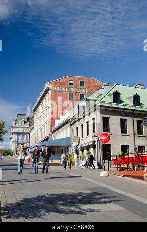 Canada, Québec, Montréal. Historique de la vieille zone portuaire, la Place Jacques-Cartier. Banque D'Images