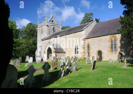 L'église de Saint-Jean-Baptiste, à Thorpe Mandeville, Northamptonshire, Angleterre Banque D'Images