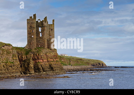 Château sur la côte de Caithness Keiss Banque D'Images