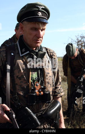 Officier sous-officiers SS, membres du club d'histoire de Zaporozhye bouclier de la patrie" Banque D'Images