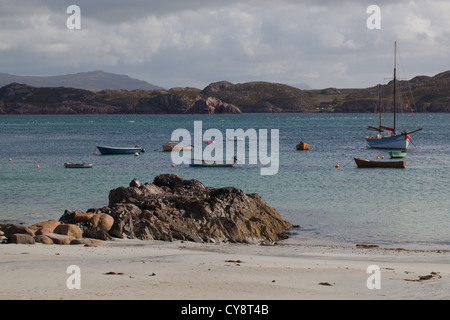 À partir de Port Ronain, Iona, à travers le son d'Iona. Hébrides intérieures, côte ouest de l'Écosse. Banque D'Images