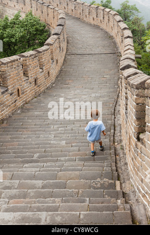 On Great Wall of China, China Banque D'Images