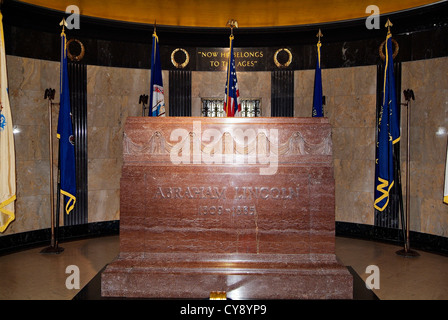 Tombe de Lincoln, le cimetière d'Oak Ridge, Springfield, Illinois, est la dernière demeure du 16ème Président des États-Unis. Banque D'Images